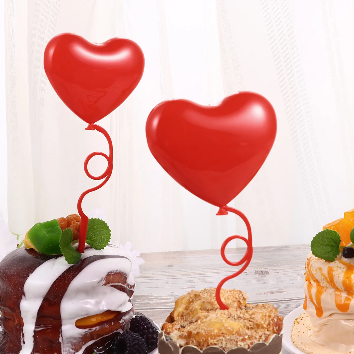 

32pcs Cake Picks Heart-shaped Party Cupcake Decor Birthday Topper Dessert Lovers Fruit Insert Safe MaterialCake Decoration