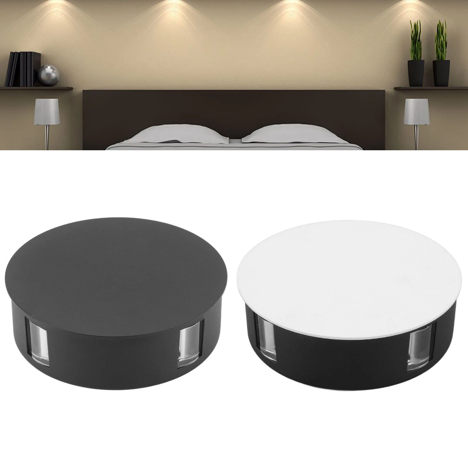 

LED Modern Wall Lamp Round 4 Sided Beam Light 12W High Brightness Gentle Lighting Waterproof Wall Light