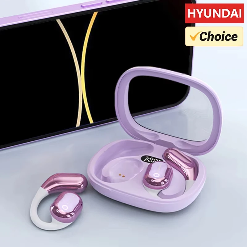 Choice HYUNDAI HY-Y16 Earphones OWS Sport Ear Hook Wireless Bluetooth V5.4 Running Headphones HD Call HIFI Stereo Gaming Earbuds