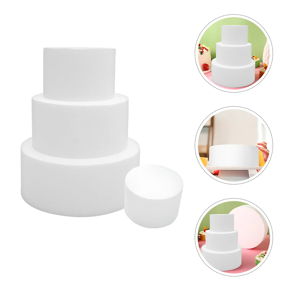 4 Pcs Cake Modeling Kit Bakery Foam Block Pin-able Dummy Fake Foams Modelling Decor