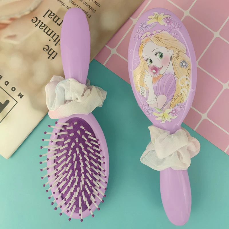 Disney Princess Air Cushion Massage Combs Ariel Jasmine Cartoon Figure Hair Rope Hair Brush Hairdressing Tool Children Girl Gift