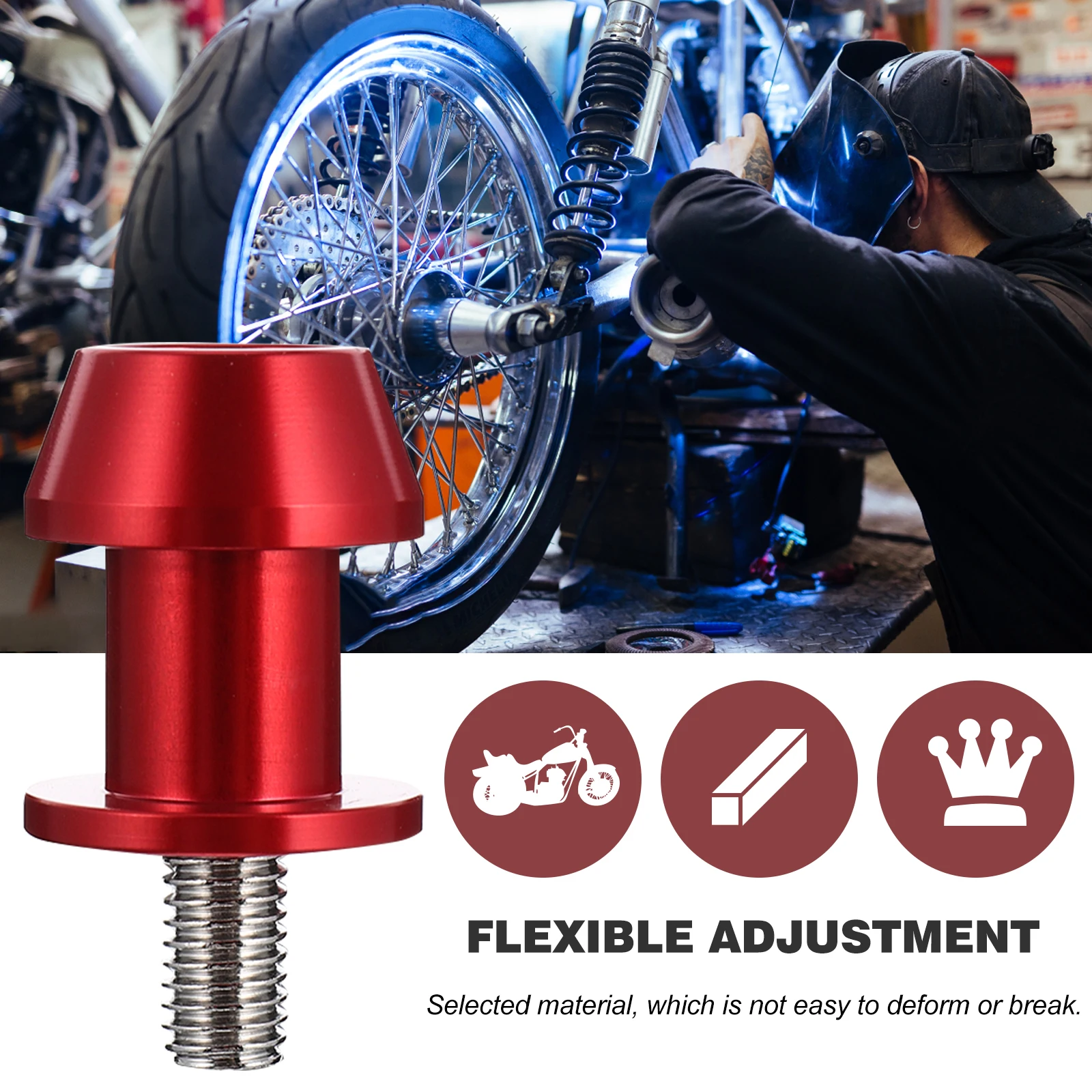 

2pcs Motorcycle Stand Screw Aluminum Alloy Swing Arm Spool Screw Compact Durable Bike Lifting Bolt Crash Protection for Racing