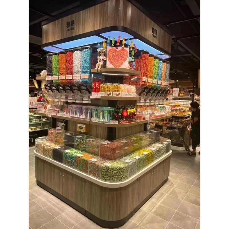 Candy Sealed Box Supermarket Pull-down Gravity Box Whole Grain Cereal Distributor Transparent Thick Food Box