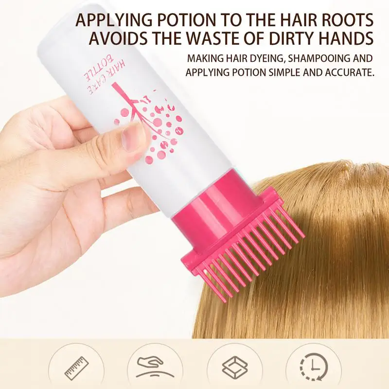 1pcs Hair Dye Bottle Shampoo Hair Coloring Dyestuff Applicator Bottle With Comb Teeth Root Comb Applicator Bottle For Hair Oil