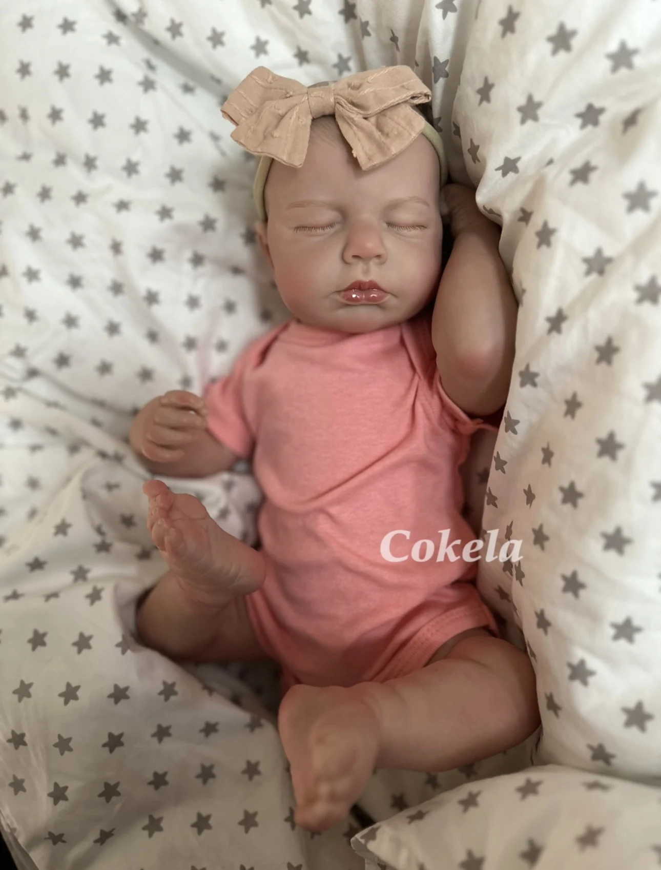 

Реалистичная силиконовая виниловая Кукла реборн Cokela, 48 см/19 дюймов, игрушка ручной работы для рождественского подарка