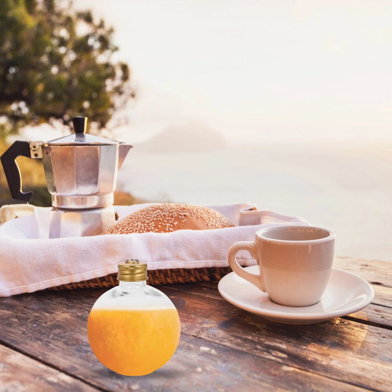 

10Pcs Bulb Shaped Bottle Portable Clear Plastic Bottles Leak Proof Airtight Juice Milk Drink Storage Containers