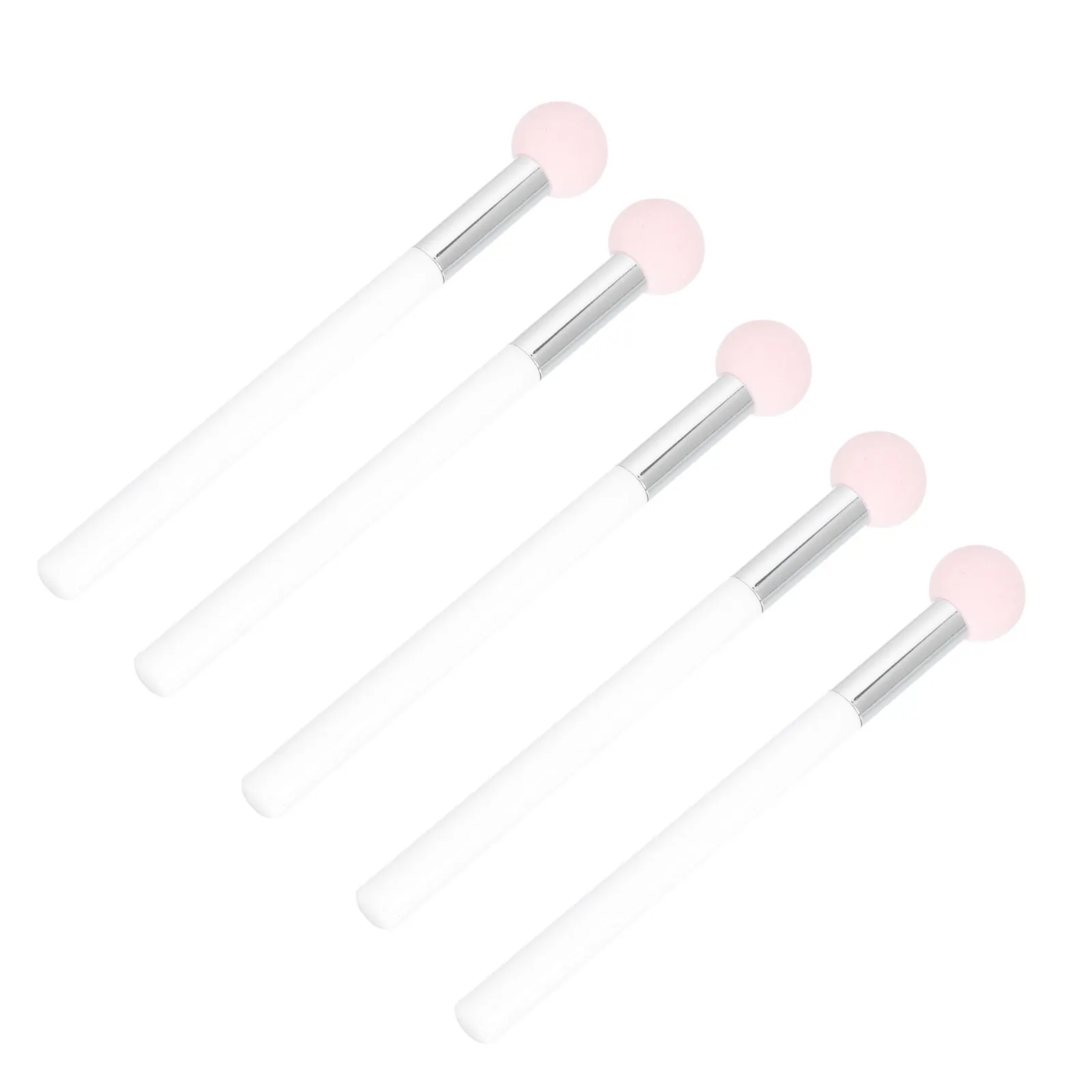 

5pcs Powder Small Sponge Concealer Brushes Washable Reusable Non Latex Makeup Tools Wooden Handle Long Lasting