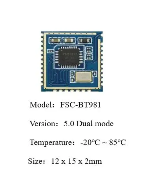 Bluetooth 5.2 Dual-Mode Wireless Serial Pass-Through Module FSC-BT981