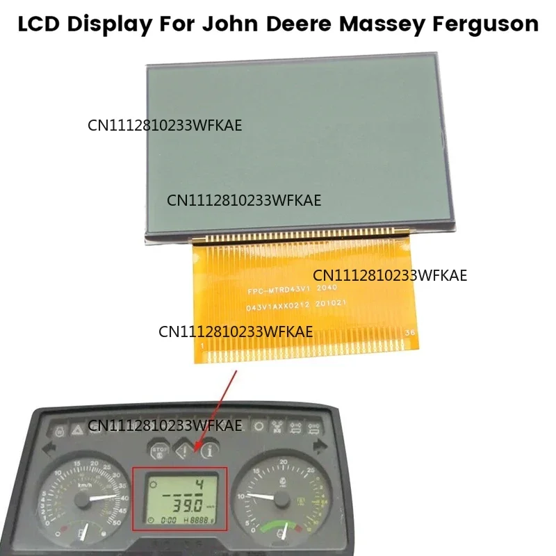 LCD Display for John Deere Massey Ferguson Tractors Instrument Cluster Screen Repair Replacement