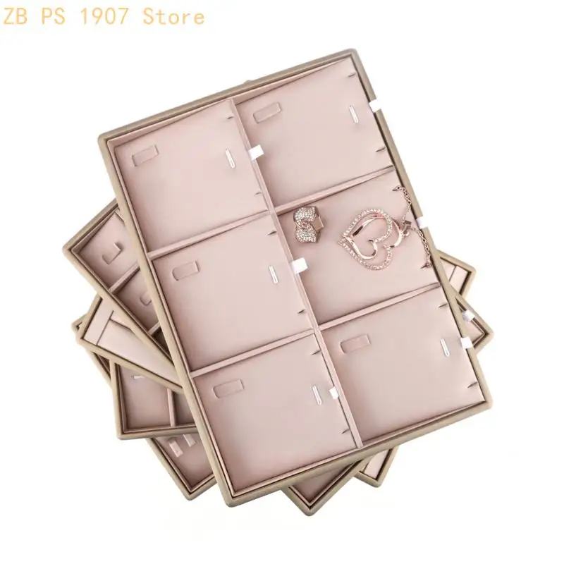 Stylish Leather Jewelry Storage Tray In Champagne Color Perfect For Keeping Items 55KA