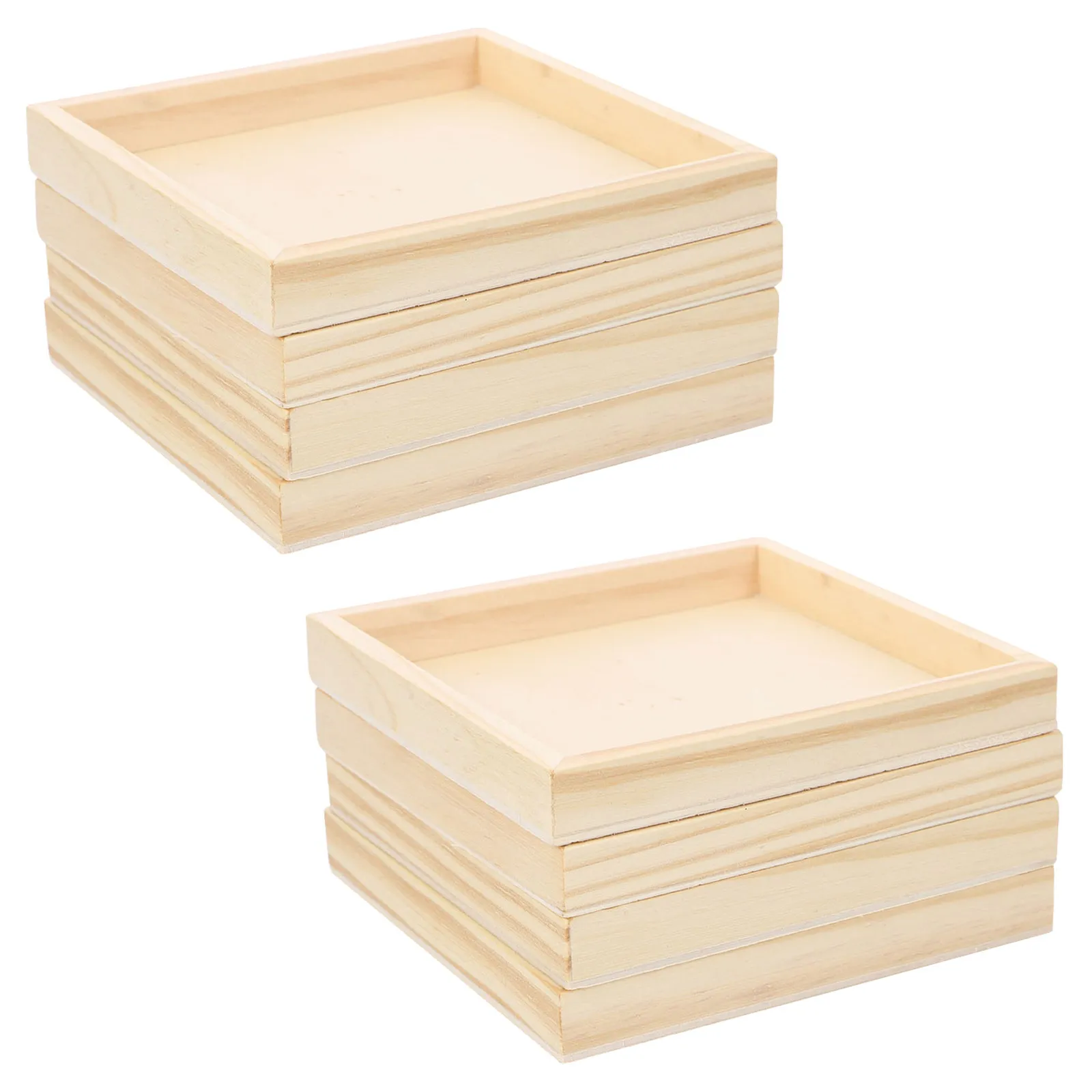 

8Pcs Wooden Puzzle Sorting Trays Stable Unfinished 3D Jigsaw Sorter Organizers for Home Classroom Travel Creative Storage