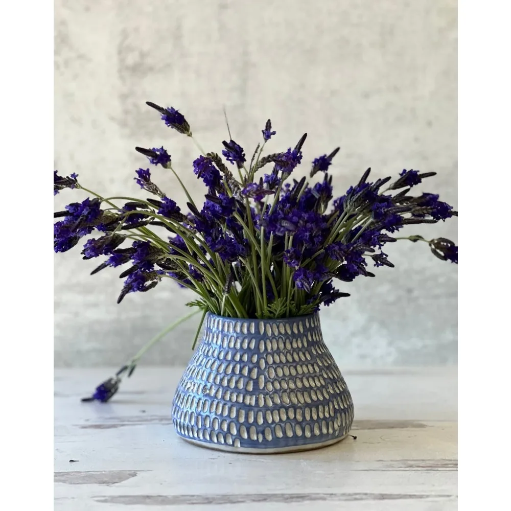 

Handmade ceramic flower vase,Artificial Plant in Sturdy Concrete Base with for Any Home or Office,Vases