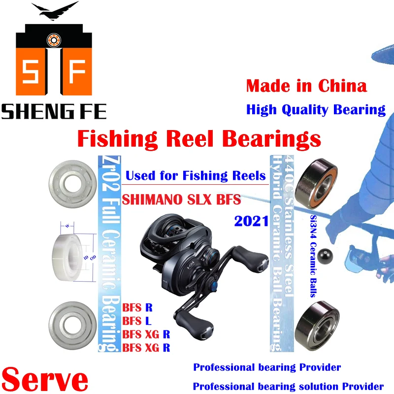 Ceramic Bearings For 2021 SHIMANO SLX BFS(R/L/XG R/XG L) Series Baitcasting Fishing Reels