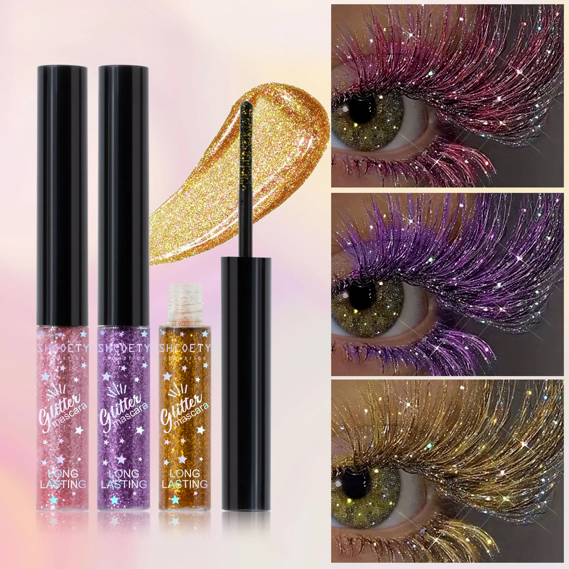 Mascara diamant brillant, 5 couleurs, imperméable, Volume 3D, paillettes à séchage rapide, maquillage de fête, Festival, 5ml