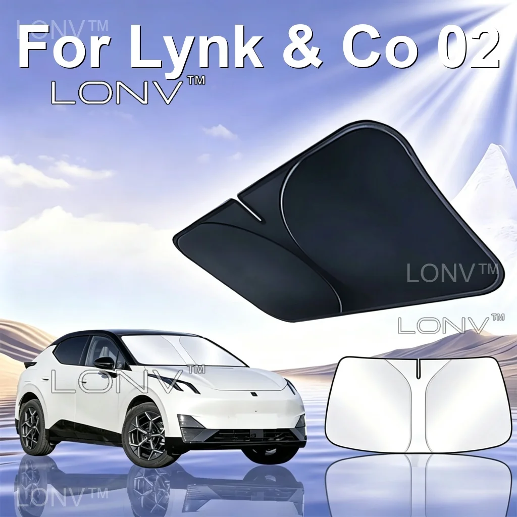 For Lynk & Co 02 2026 2027 2024 2025 Car Sunshade Front Windshield Shade Cover Foldable Car Heat Insulation Accessories