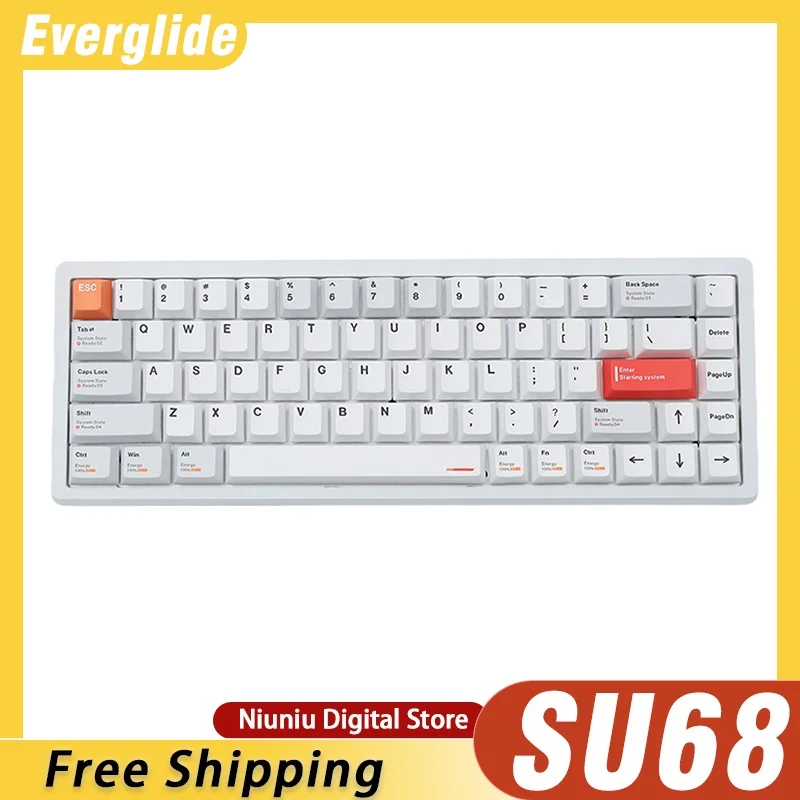 

Everglide Su68 Magnetic Switch Keyboard 8k Low Latency Rgb Dual-Chip Gasket Structure Mechanical Keyboard Pc Gamer Valorant Gift