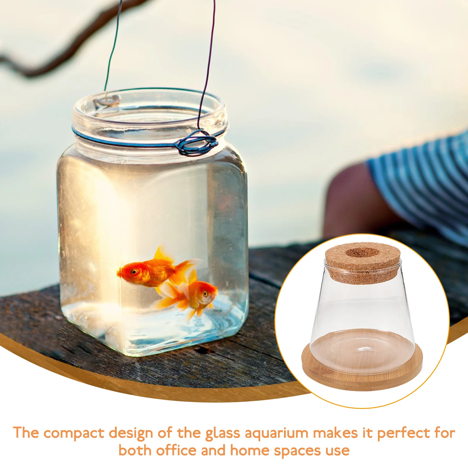 

1 set 1 Set Small Glass Fish Tank For Betta Goldfish Transparent Aquarium Terrarium Hydroponic Vase Desktop Decor Fish Bowl Moss