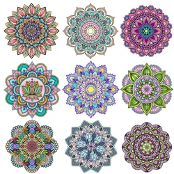 Mandala Flowers Beautiful Patches for Clothes Vynil Heat Transfer Thermal Stickers DIY Kids T shirt Iron on for Women Appliqued