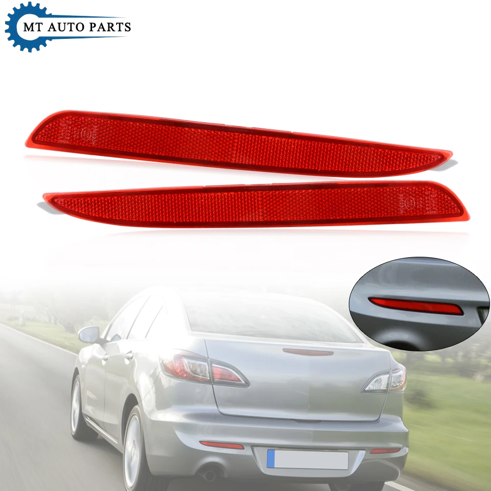 MTAP Left Right Car Accessories Rear Bumper Bar Reflectors Light For Mazda 3 M3 Sedan Hatchback BL 2008-2015 Reflective Fog Lamp