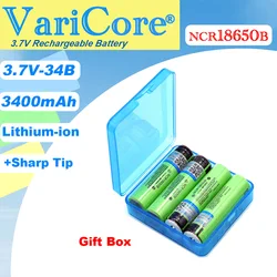 ใหม่18650 3.7 V 3400 Mah แบตเตอรี่แบบชาร์จไฟได้ NCR18650B แหลม (PCB) + กล่อง