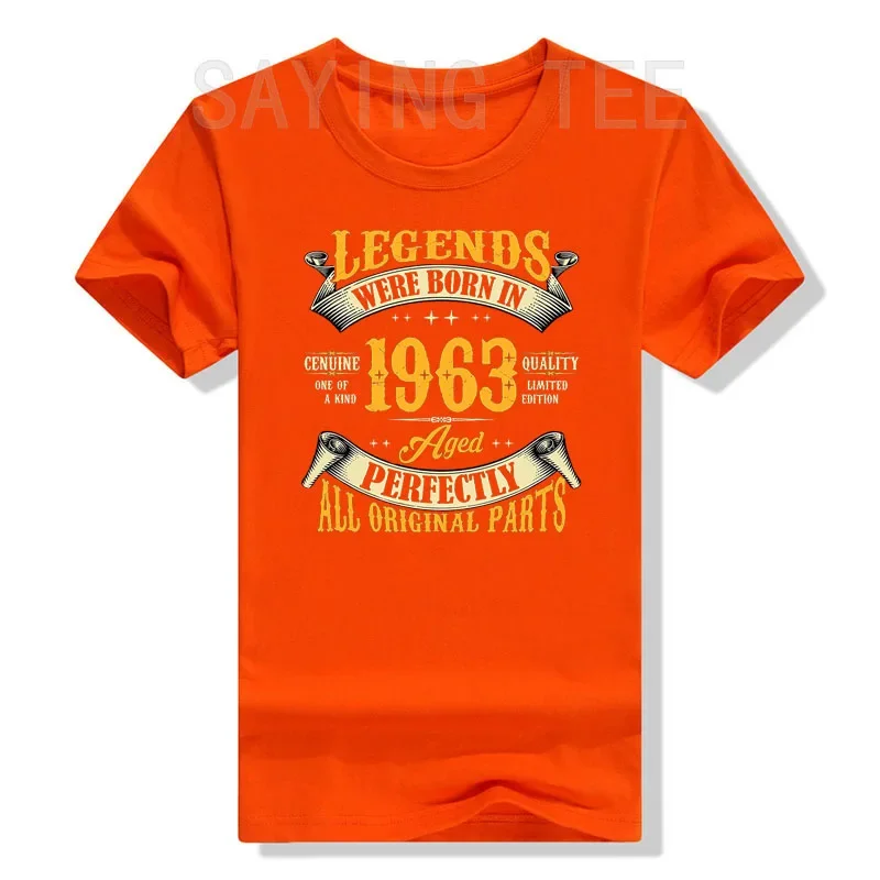 Legends Were Born In 1963 T-Shirt 61th Birthday Shirts for Men, Vintage 61 Years Old Clothes Daddy Grandpa Gifts Dad Father Tees