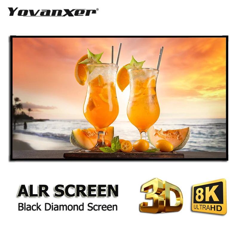 

2024 ALR Projector Screen Fabric Black Diamond Ambient Light Rejecting Daylight CLR 4K 8K 3D Projection for Beam Curtain