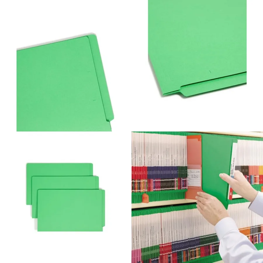 End Tab File Folder, Shelf-Master Reinforced Straight-Cut Tab, Legal Size,,100 per Box 28110