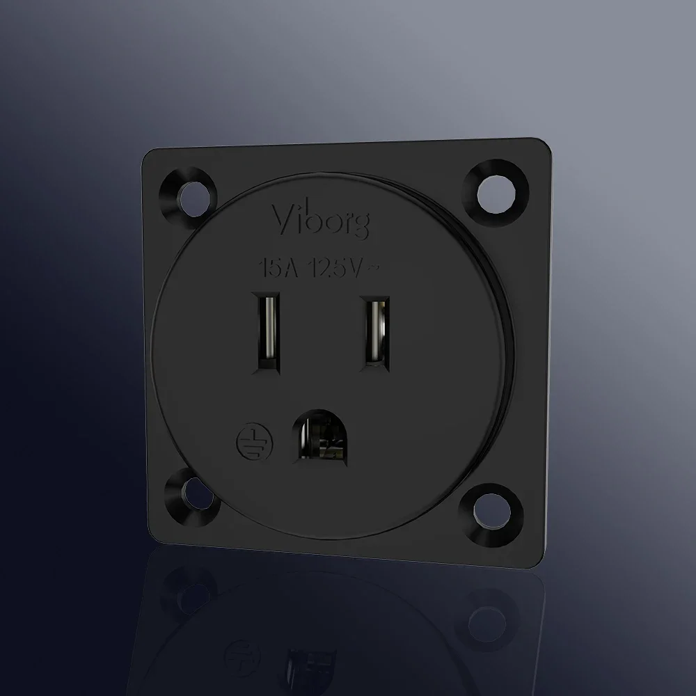 

Viborg VM04R Pure Copper Rhodium Plated US-NEMA Socket US NEMA Socket Outlet US receptacle Single Pure-Copper Outlet