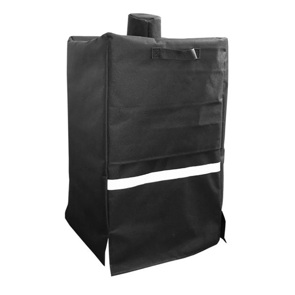 BBQ Vertical Grill Cover Black 600D Oxford Fabric for Smokehouse 26x26x47 in Dustproof Weather Resistant Ripstop Design