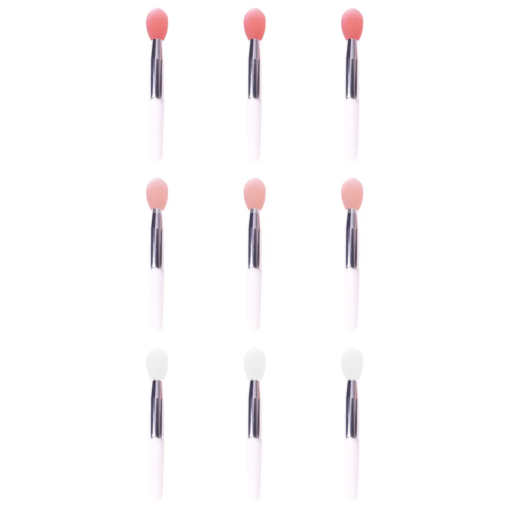 9 Uds pincel de labios de silicona aplicador de lápiz labial profesional fácil de llevar herramienta de maquillaje de viaje accesorio de cepillo de máscara de labios