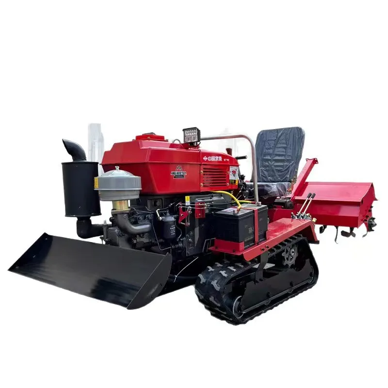 Hot Selling Small 25HP 35HP Garden Agriculture Crawler Tractor Mini Agricultural Machinery Multifunctional Crawler Cultivator