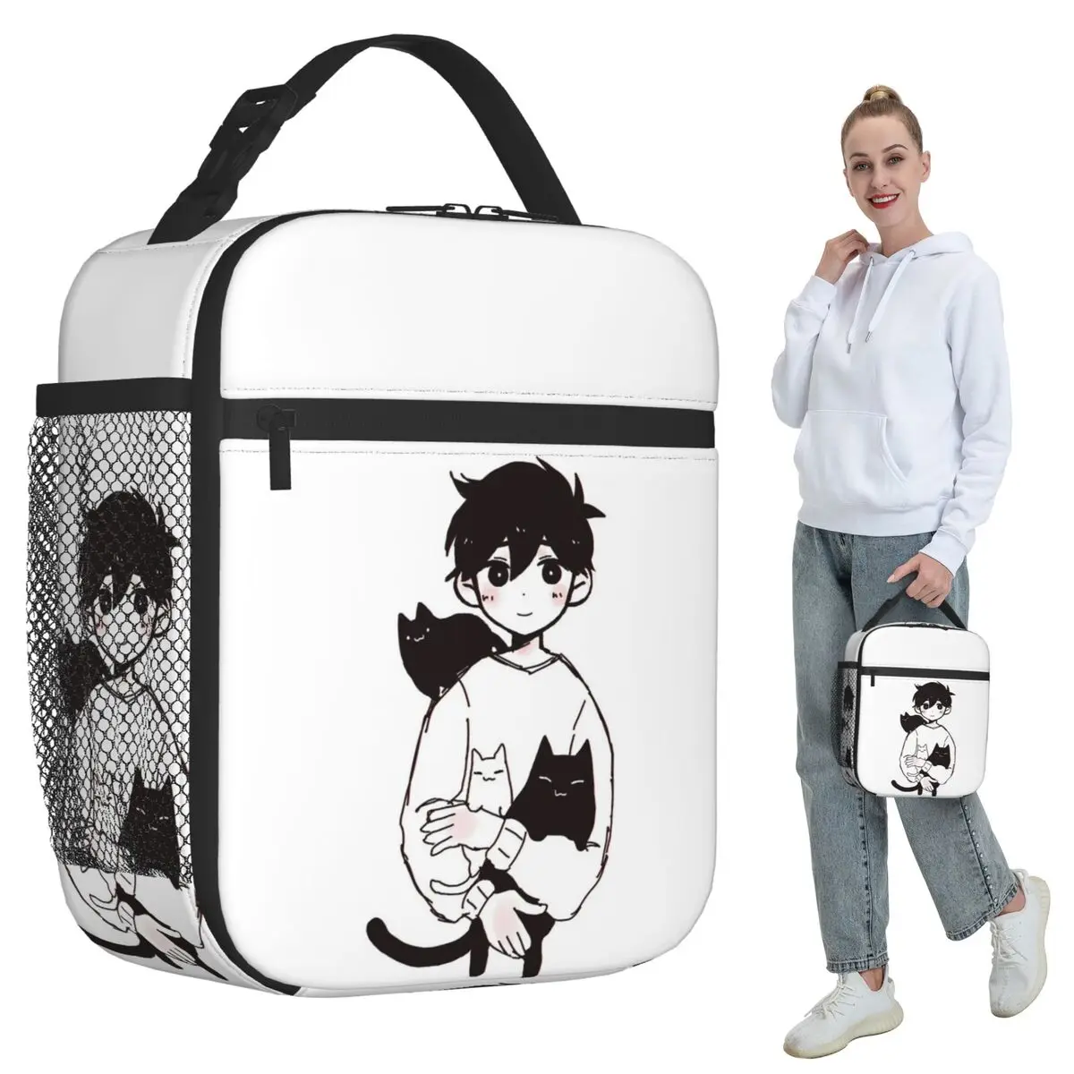 Omori Sunny And Mewo Insulated Lunch Bag for Women Office Cooler Thermal Food Box Tote Portable Lunch Boxes Container