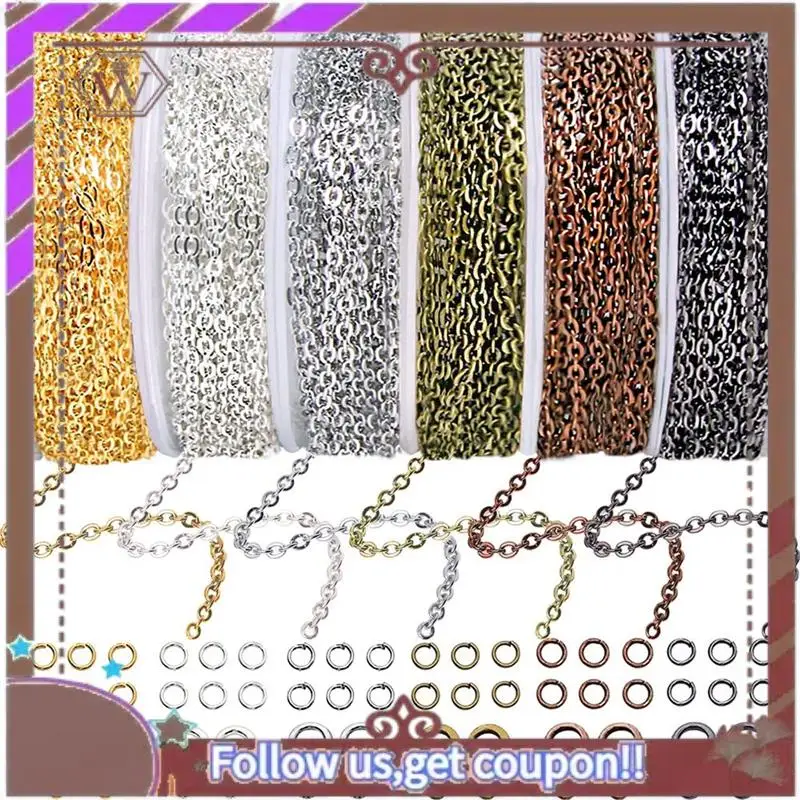 

A95D-цепочки, принадлежности для изготовления ювелирных изделий, 9,8 фута, кабельные звенья, цепочки для изготовления ювелирных изделий, ожерелья, серег, браслета, набор «сделай сам»