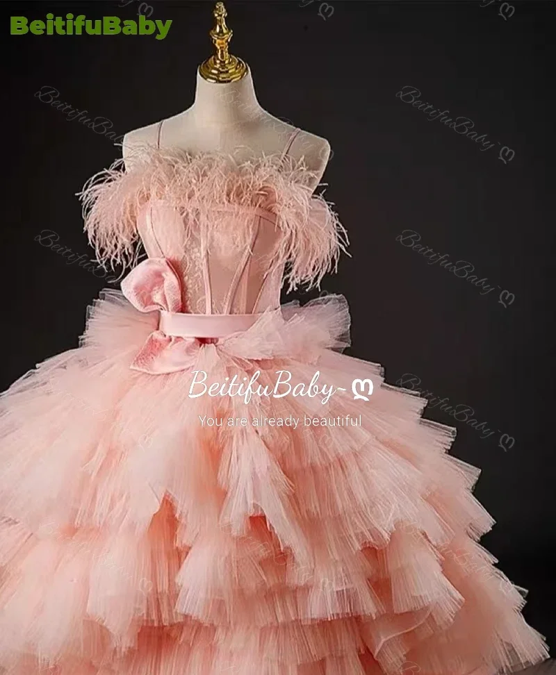 Abiti da festa da sera stile principessa personalizzati per le donne Abiti da ballo Dubai con torta altalena a strati in pizzo con fionda per festa di nozze