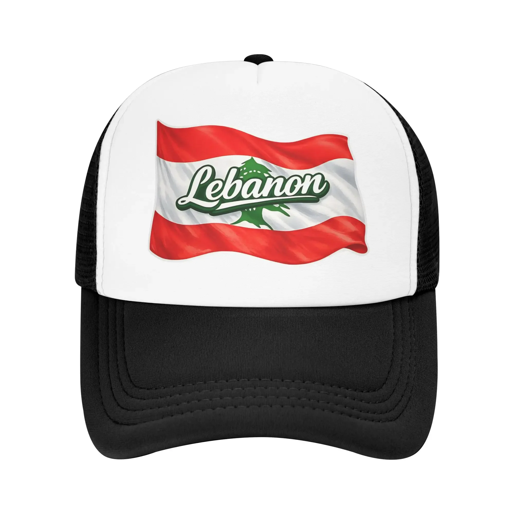 New Mesh Sun Hats Lebanon Flag Waving Gift Idea  Summer Trucker Hat For Women Men  Trendy Dropshipping Outdoor Sports Baseball C