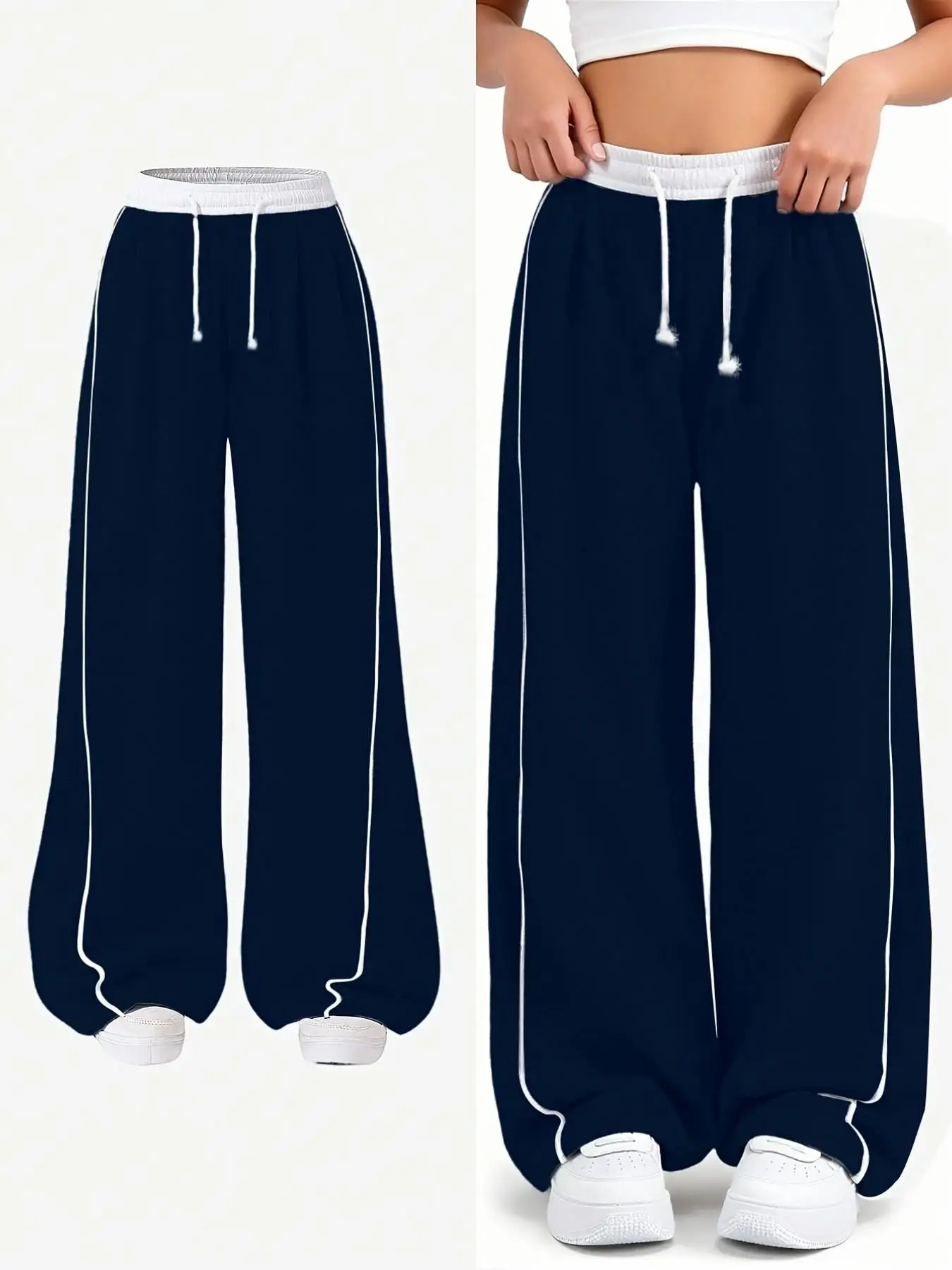 Girls' Summer and Autumn Casual Pants, Loose Casual Sports Pants for Teenage Girls, Fashionable Loose Casual Pants, Solid Color Sports Pants Suitable for Girls Aged 5-13, Stylish Versatile Clothing