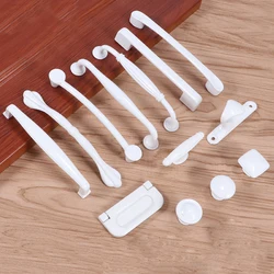American Aluminum Alloy White Handles Simple Furniture Hardware Wardrobe Cabinet Drawer Door Knobs For Kitchen Bedroom Bathroom