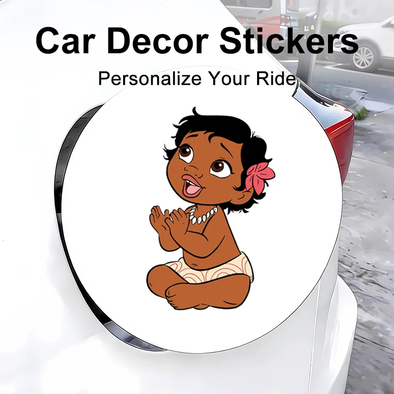 

Cute Little Princess Moana Cartoon Car Sticker PVC Material Waterproof Decal for Car Door Body Scratch Cover DIY Decoration