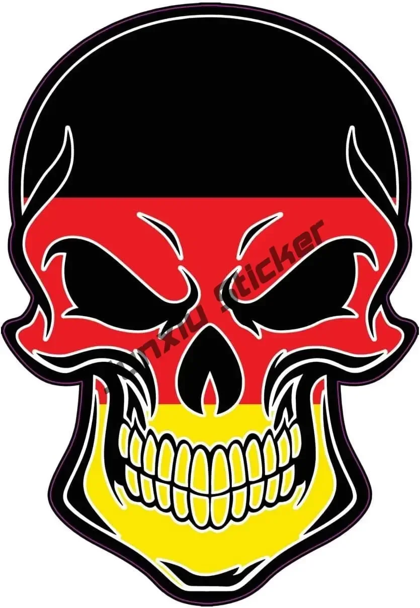 الإبداعية العلم ملصقات الجمجمة مضحك الجمجمة مع أعلام إيطاليا بورتوريكو العلم الجمجمة العلم الألماني سيارة صائق الكرتون اكسسوارات السيارات #6