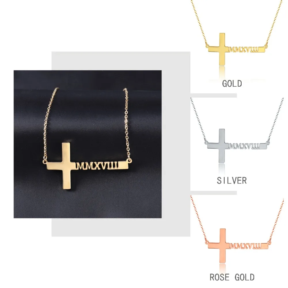 

Personalized Arabic Name Cross Necklace Customize Stainless Steel Famous Name Pendant Valentine's Day Couple Gift for Women