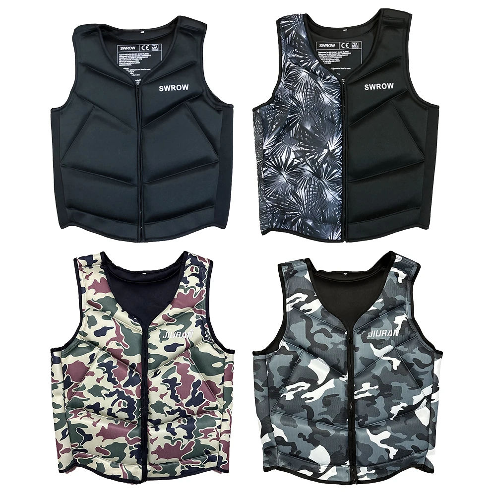 

New Adult Lifejacket Camo Print Drifting Fishing Buoyancy Vest Portable Kayak Swimming Surfing Water Sports Safety Lifejacket