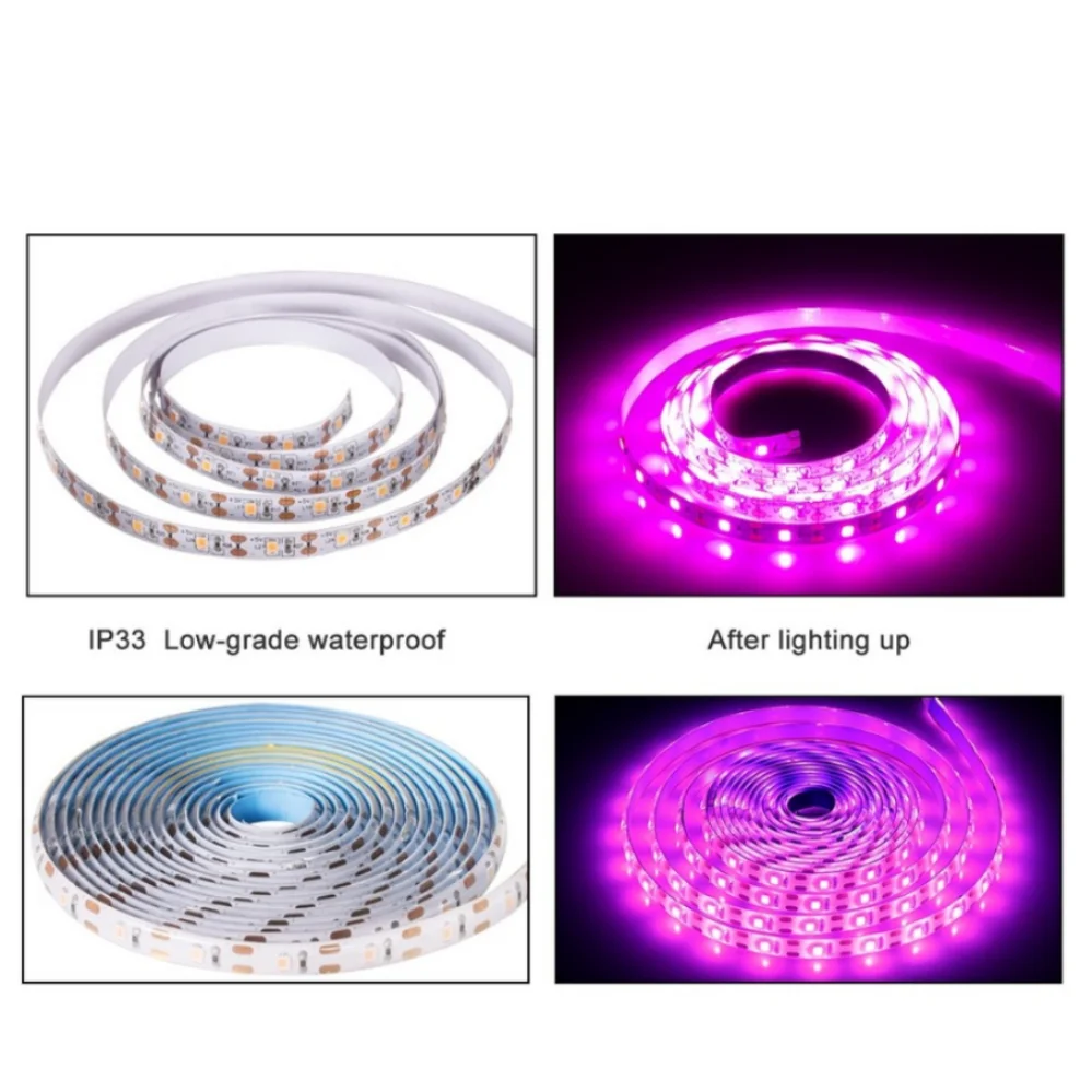 O diodo emissor de luz do usb da c.c. 5v cresce a luz completa do espectro 1-5m planta cresce a lâmpada conduzida do phyto da tira para a muda vegetal da flor cresce a caixa da barraca