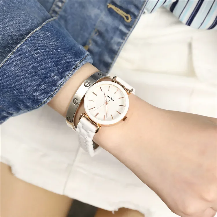 SAILWIND Luxury Crystal Wristwatches Women White Ceramic Ladies Watch Quartz Fashion Women Watches Ladies Wrist watch for Female