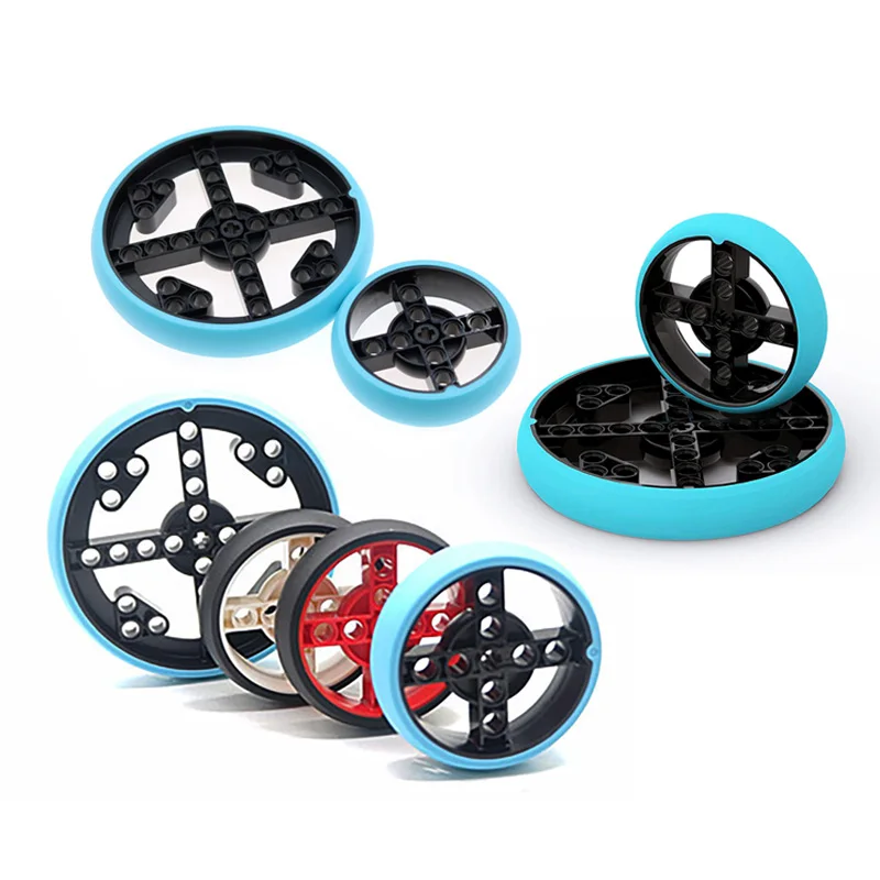 2Pcs/lot Technical Parts 39367 49295 Wheel with Integral Tire for SPIKE Essential 45345 Educational STEAM Building Blocks Toys