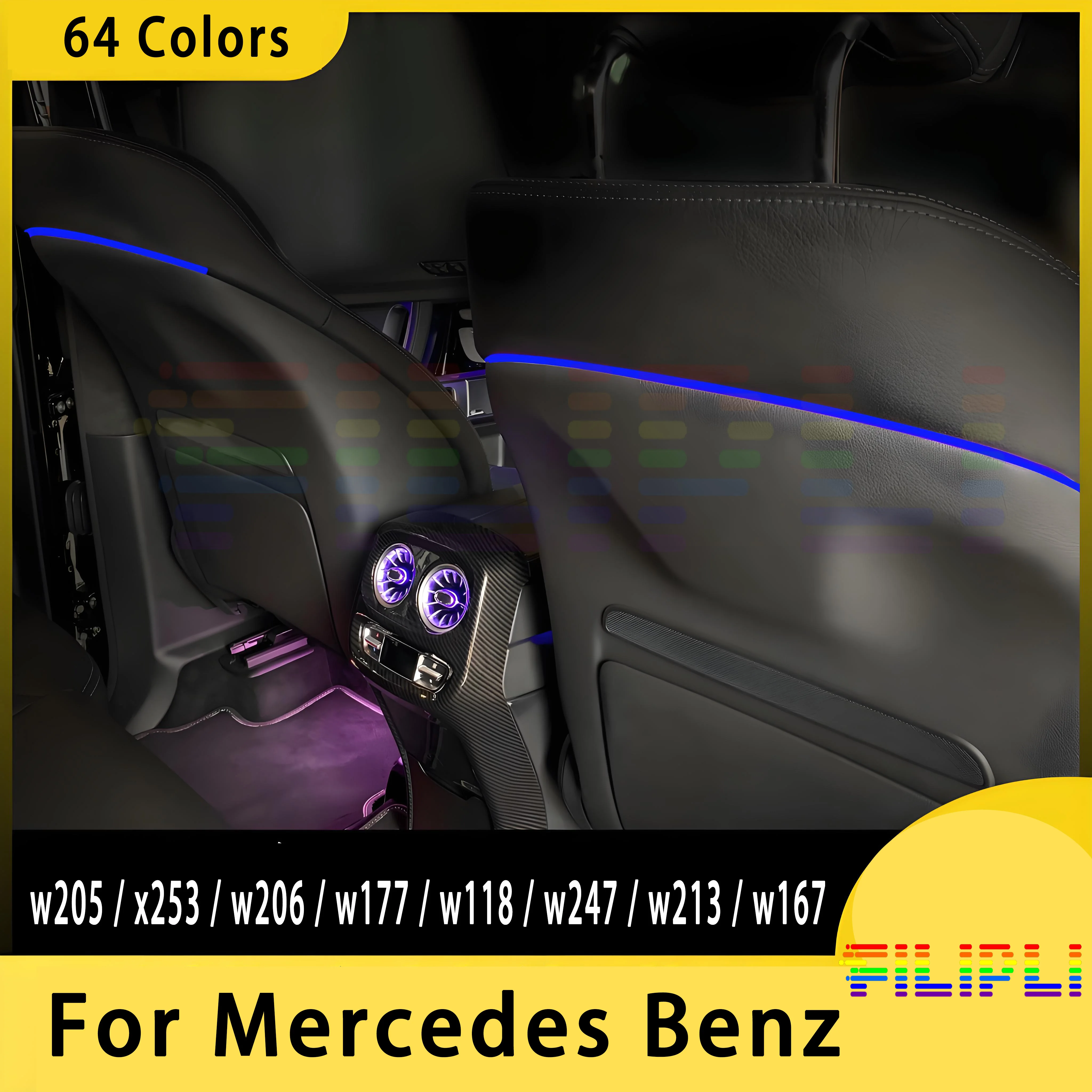 

FILPLI Premium 64-Color Seat Back LED Atmosphere Lights for Mercedes Benz W205 X253 W206 W177 W213 W247
