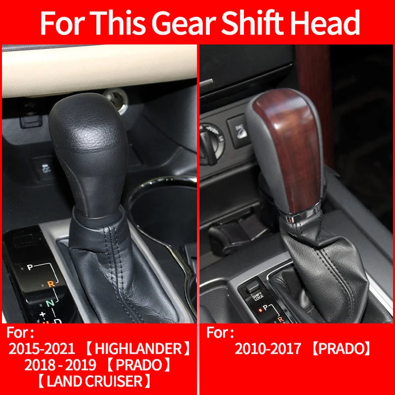 Interior Adhesive Sheath Shell Alcantara Suede Gear Stick Shift Shifter Cover For Toyota Prado Highlander Landcruiser