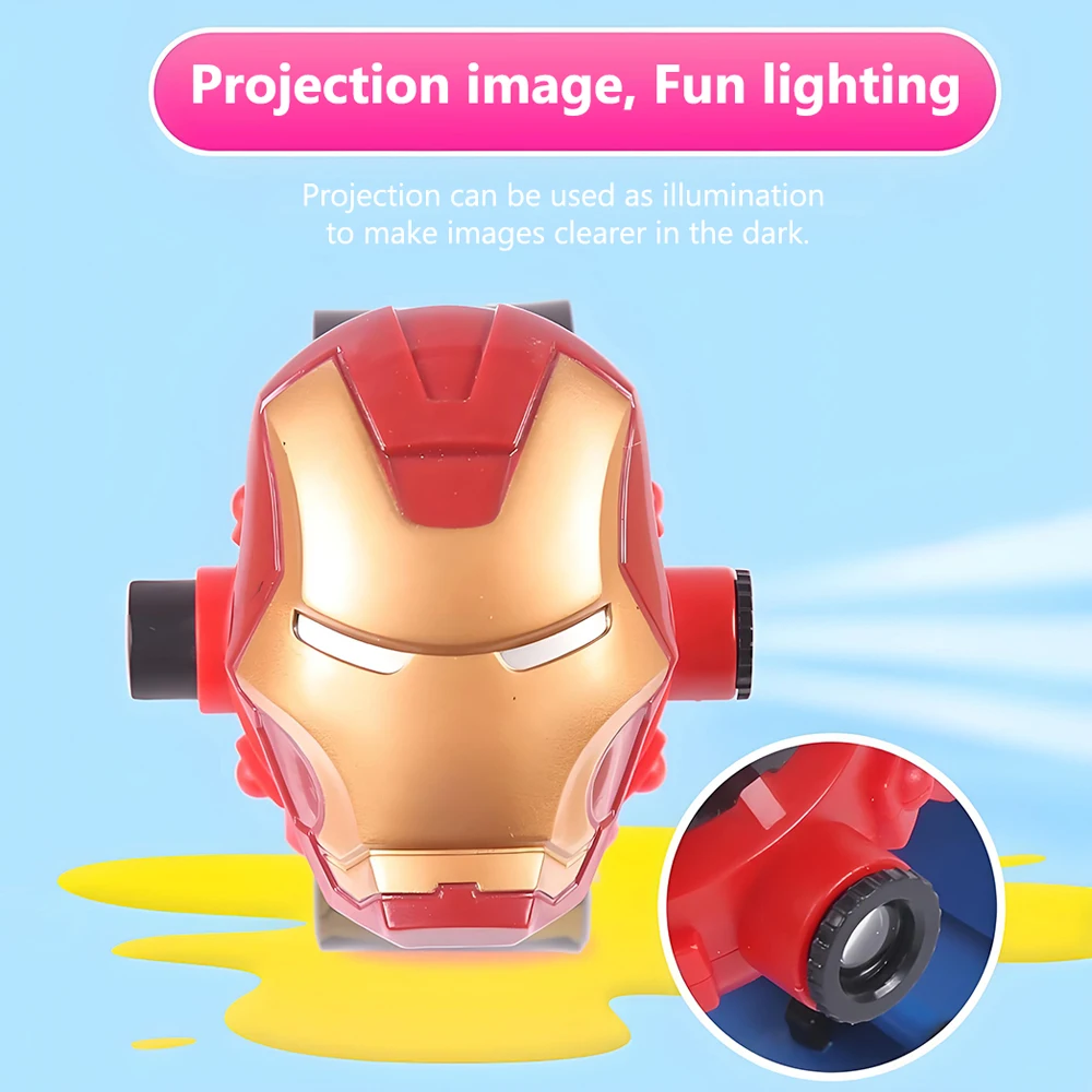 الأطفال أنيمي ووتش اللعب سبايدرمان الرجل الحديدي هالك فروزن 24 الكرتون نمط الإسقاط ساعة إلكترونية هدية للأطفال