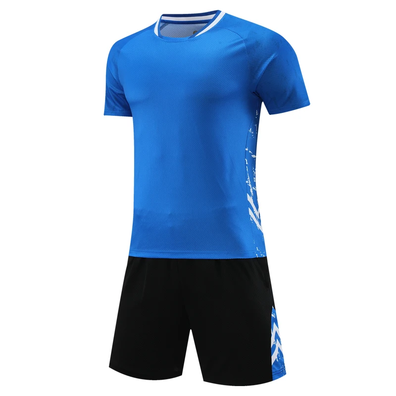 Soccer Team Sets Patchwork Print Blank Custom Name Number Logo Jersey Shorts Summer Gym Running Training Uniforms 2 PCS Suits
