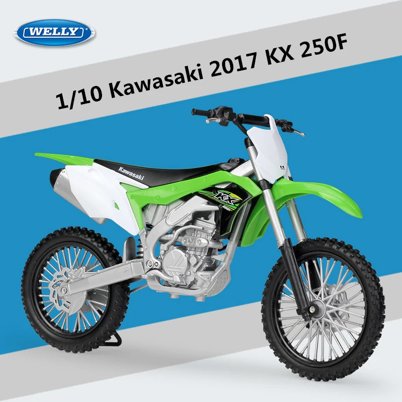 Welly 1:10 Kawasaki 2017 KX 250F Alloy Motorcycle Model High Simulation Diecast Metal Motorcycle Model Collection Children Gifts