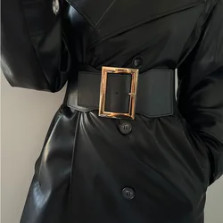 Fashion Plus Size Golden Bucket Corset Belts for Women Wide Elastic Stretch Cummerbunds Female Dress Coat jacket   Waistband